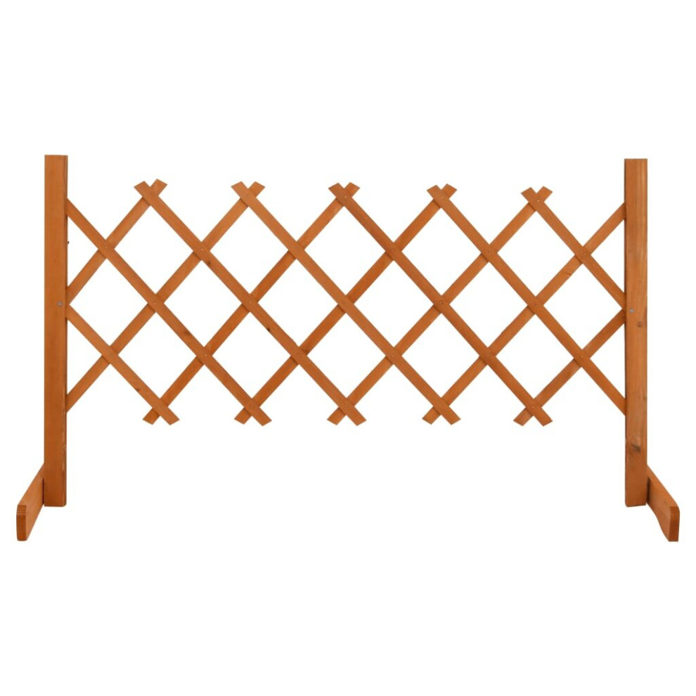 Vidaxl Solid Firwood Garden Trellis Fence 120X60 Cm Extending Barrier Orange