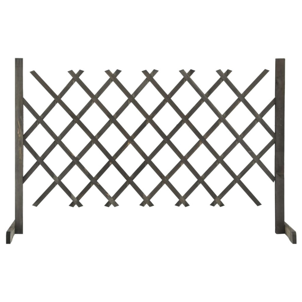 Vidaxl Solid Firwood Garden Trellis Fence 120X90 Cm Extending Barrier Grey