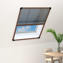 vidaXL Plisse Insect Screen for Windows Aluminium Brown 80x120 cm Mesh Guard