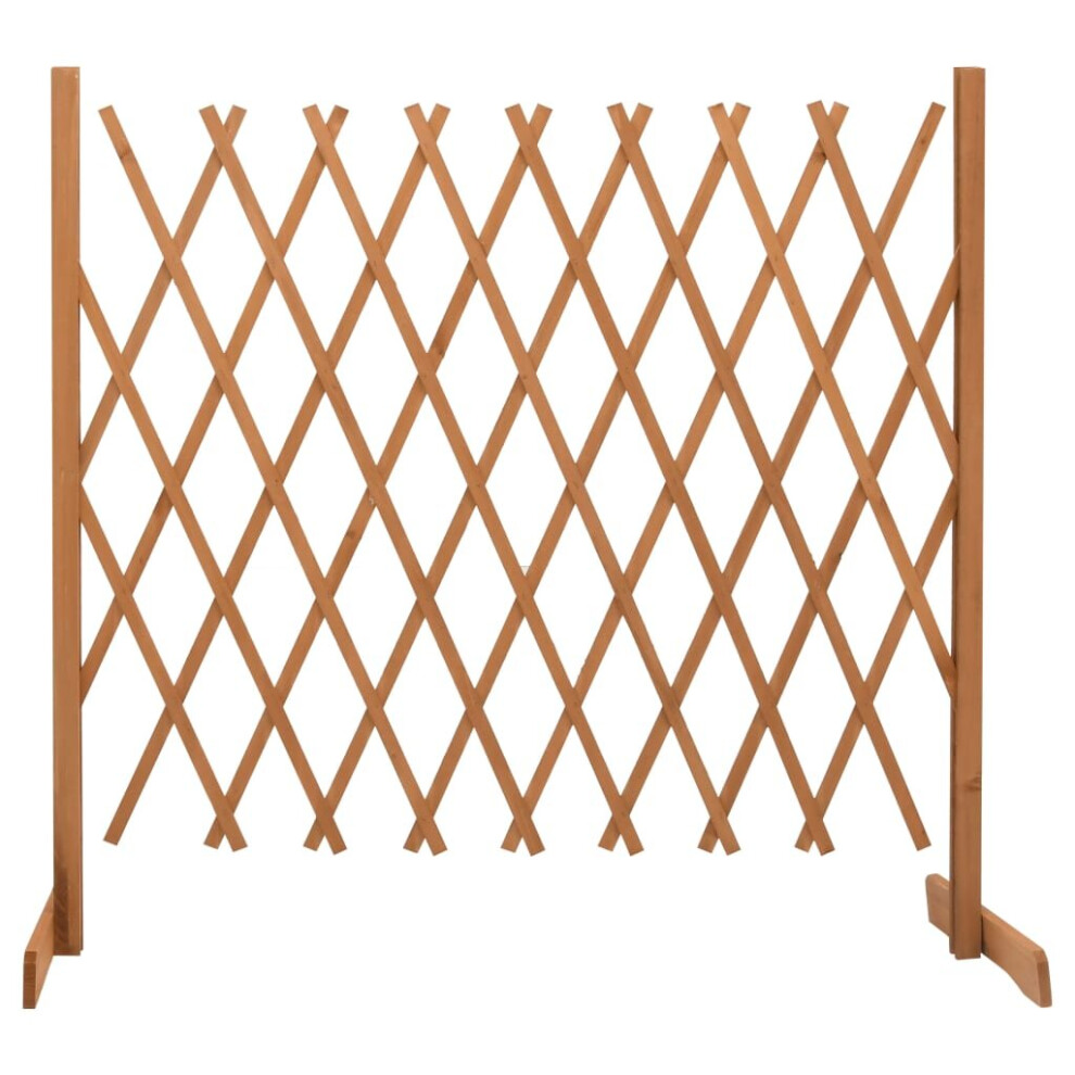 Vidaxl Solid Firwood Garden Trellis Fence 180X100 Cm Extending Barrier Orange
