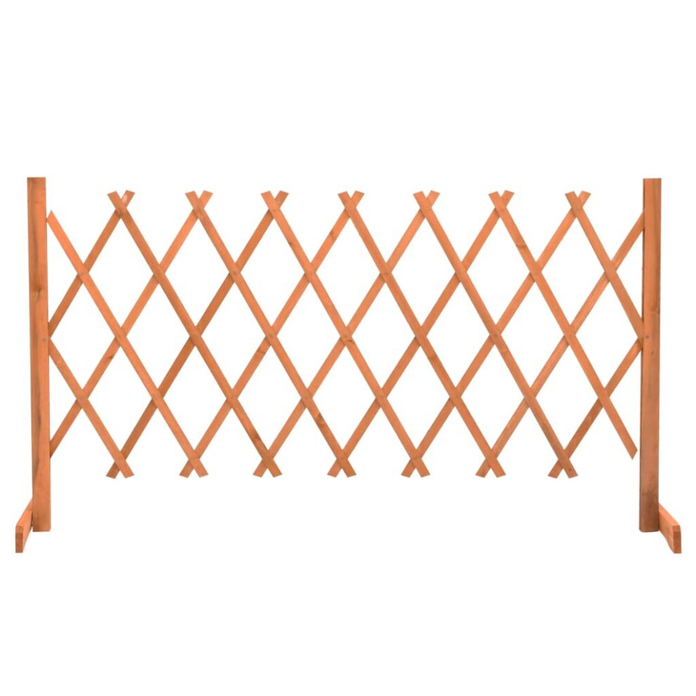 Vidaxl Solid Firwood Garden Trellis Fence 150X80 Cm Extending Barrier Orange