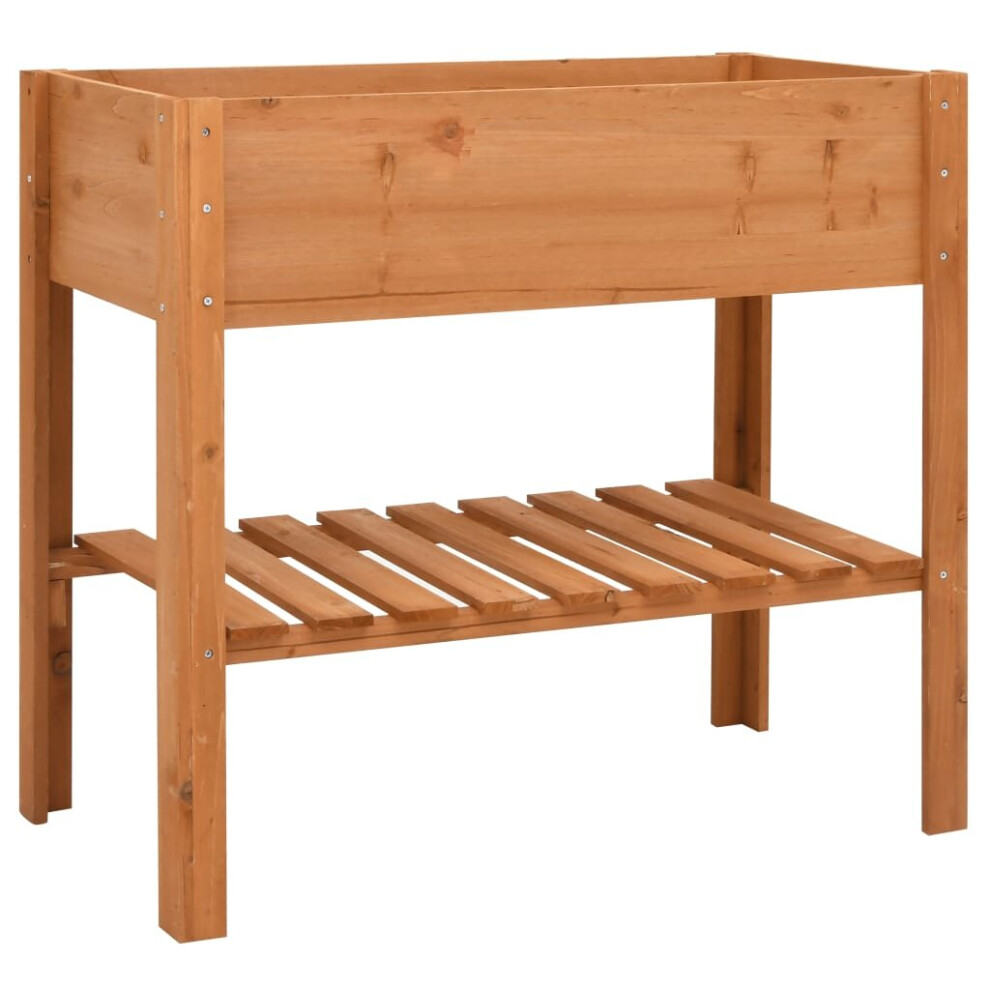 Vidaxl Firwood Planter Plant Rack Flower Stand Storage Shelf Wooden Pot Holder