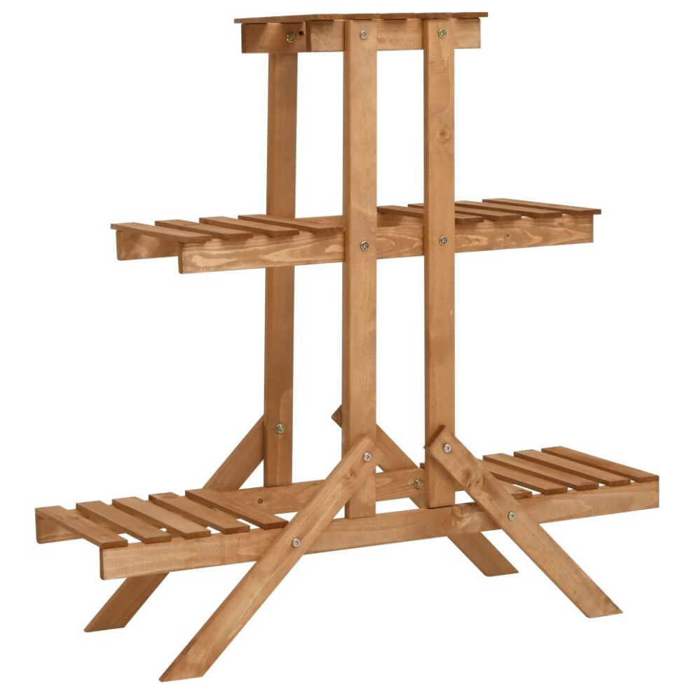 Vidaxl Firwood Plant Stand Display Shelf Pot Plant Holder Home Garden Balcony