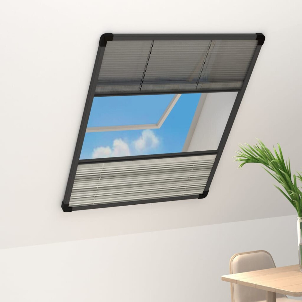 Vidaxl Plisse Insect Screen For Windows Aluminium 60X80 Cm With Shade Bug Net 8720286183328