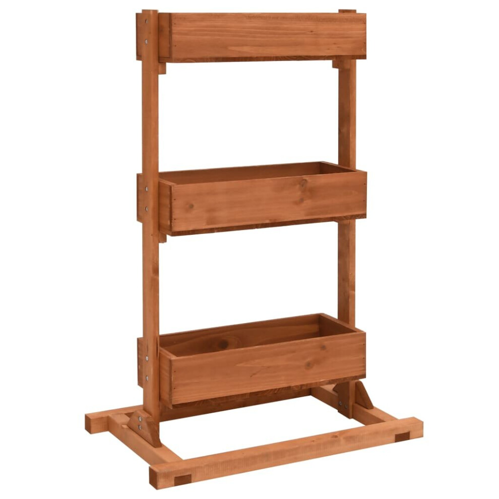 Vidaxl Firwood Planter Plant Rack Wooden Flower Stand Storage Shelf Pot Holder