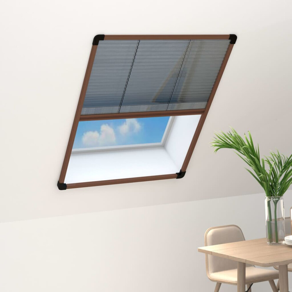 Vidaxl Plisse Insect Screen For Windows Aluminium Brown 60X80 Cm Mesh Guard