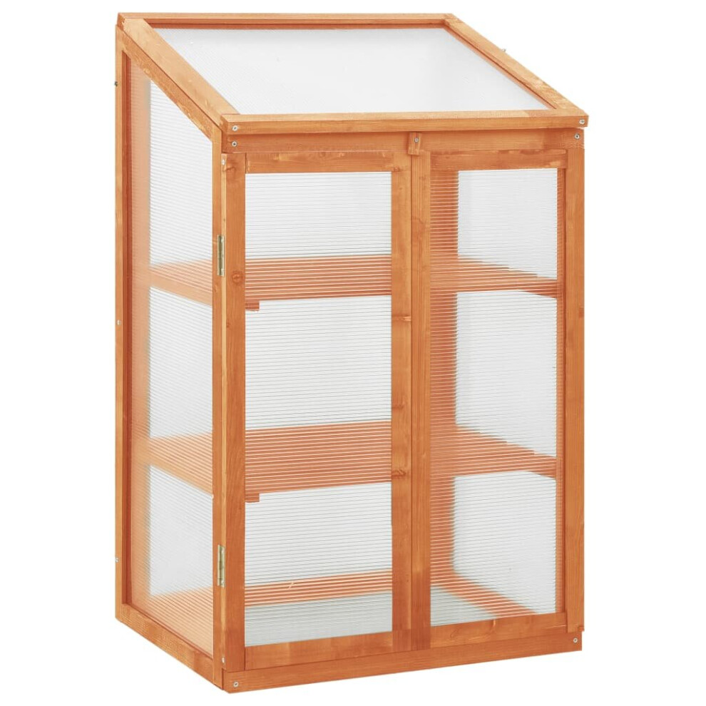 Vidaxl Firwood Greenhouse 60X45x100 Cm Wooden Cold Frame Garden Planter Home
