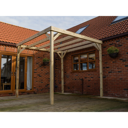 (2.4m x 3m, Rustic Brown) Wooden Box Pergola Kit 2
