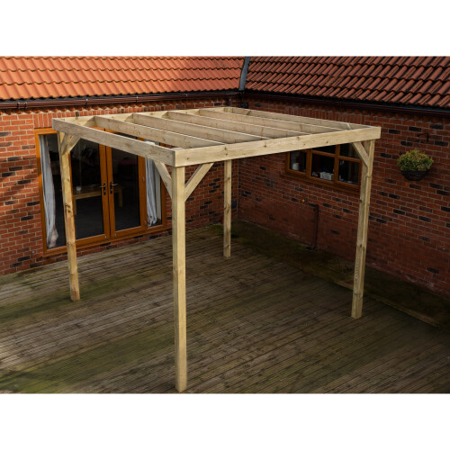 (2.4m x 3m, Rustic Brown) Wooden Box Pergola Kit 1