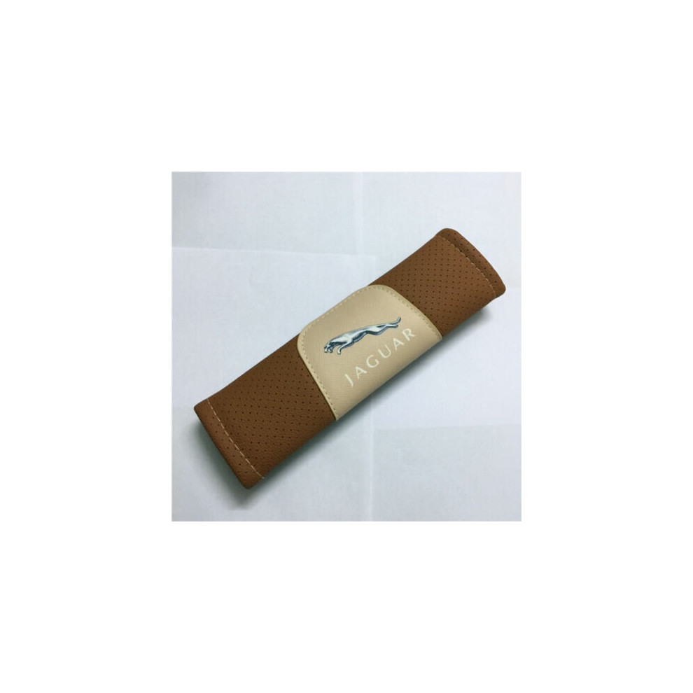Jaguar 2Pcs High Quality Car Seat Belt Shoulder Cover Pad Auto Brown