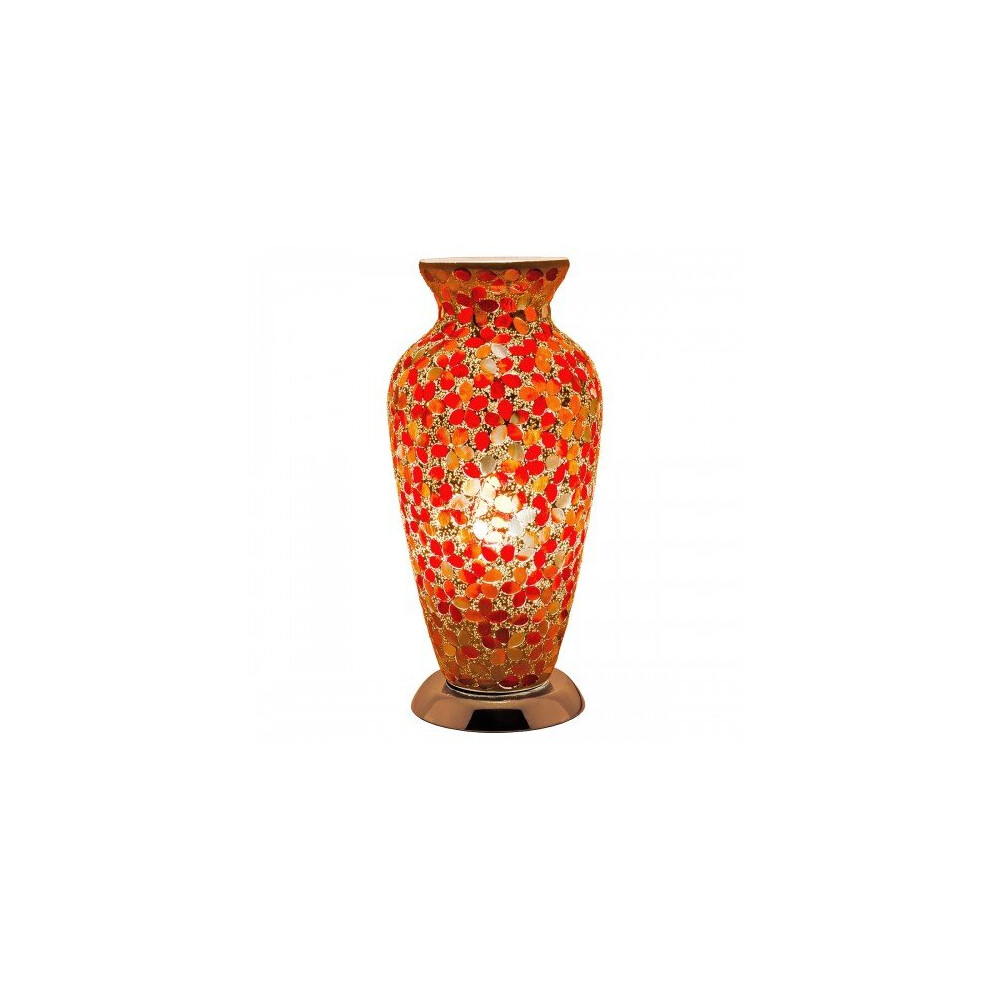The Look Mosaic Glass Vase Lamp - Flower Red