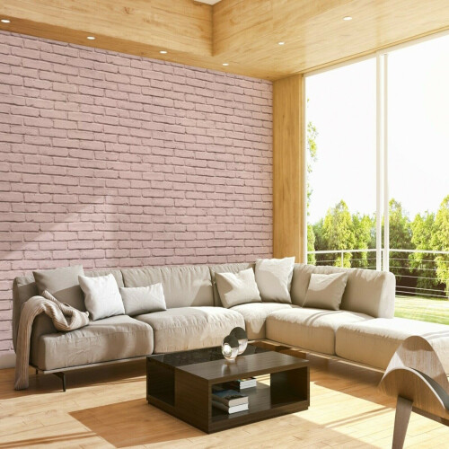 AS Creation (Pink 35856-3) AS Creation Realistic 3D Brick Wall Stone Feature Wallpaper Rustic Effect Vinyl 2