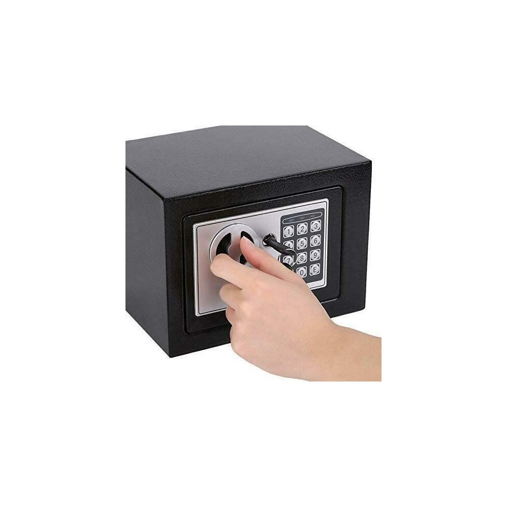 Lucn (, 8.5L(31X20x20cm)) 4.6L/8.5L/16L Digital Steel Safes Security Box Office Cash Locker Black