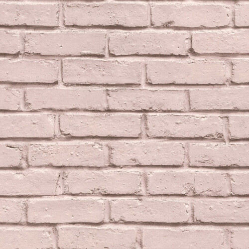 AS Creation (Pink 35856-3) AS Creation Realistic 3D Brick Wall Stone Feature Wallpaper Rustic Effect Vinyl