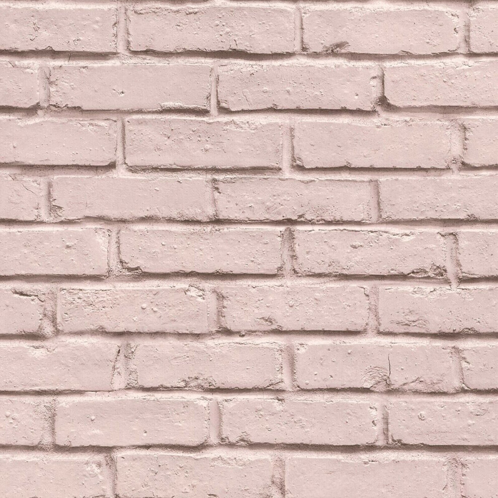 (Pink 35856-3) AS Creation Realistic 3D Brick Wall Stone Feature Wallpaper Rustic Effect Vinyl