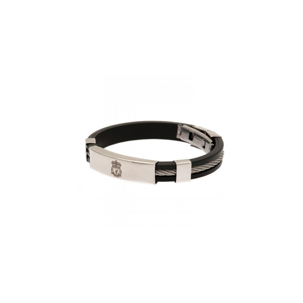 Liverpool FC Silver Inlay Silicone Bracelet