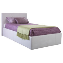Side Lift Ottoman Storage 3FT Single Bed Frame Only - 90cm White