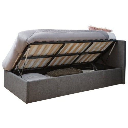 Side Lift Ottoman Storage Bed Frame Only - Grey Fabric 1
