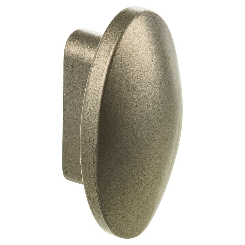 (10, Silver Plastic Oval) Plastic Door Knobs Handles Drawer Cupboard Small