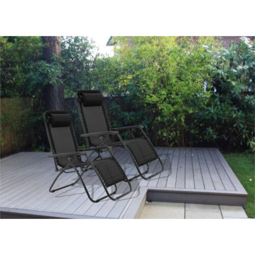 Zero gravity reclining garden chairs - Set of 2 1