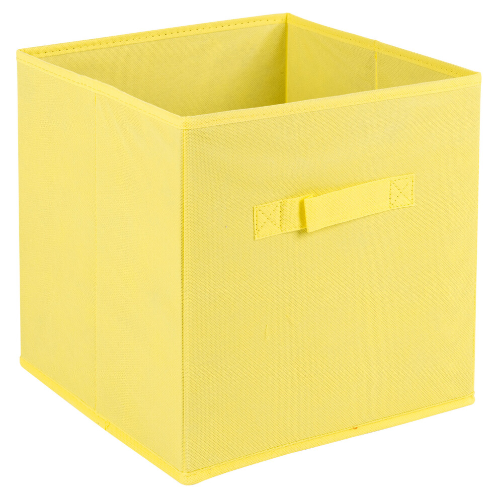 (Yellow Large, 1) Collapsible Cube Storage Boxes Carry Handles