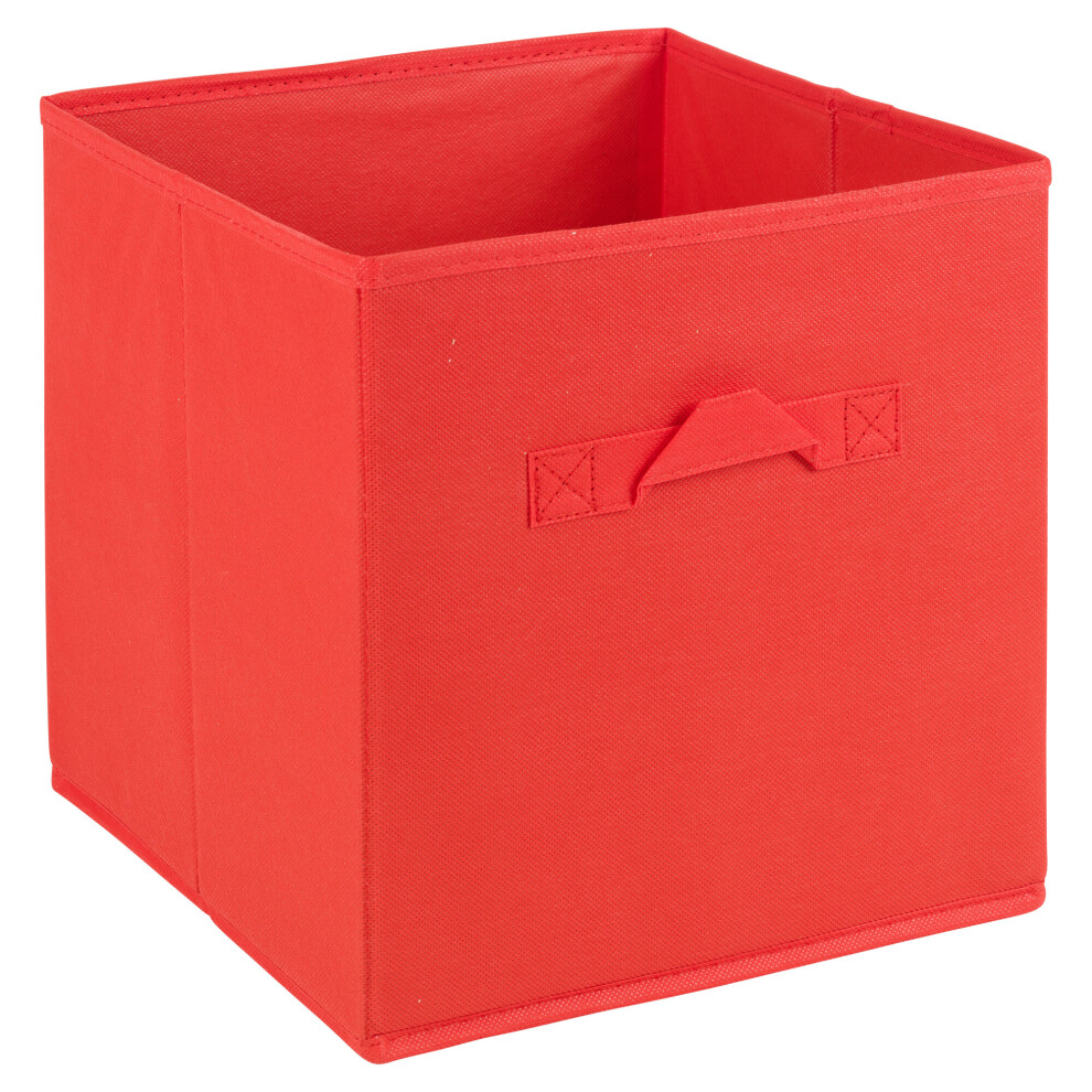 (Red Medium, 3) Collapsible Cube Storage Boxes Carry Handles