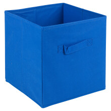 (Dark Blue Large, 3) Collapsible Cube Storage Boxes Carry Handles