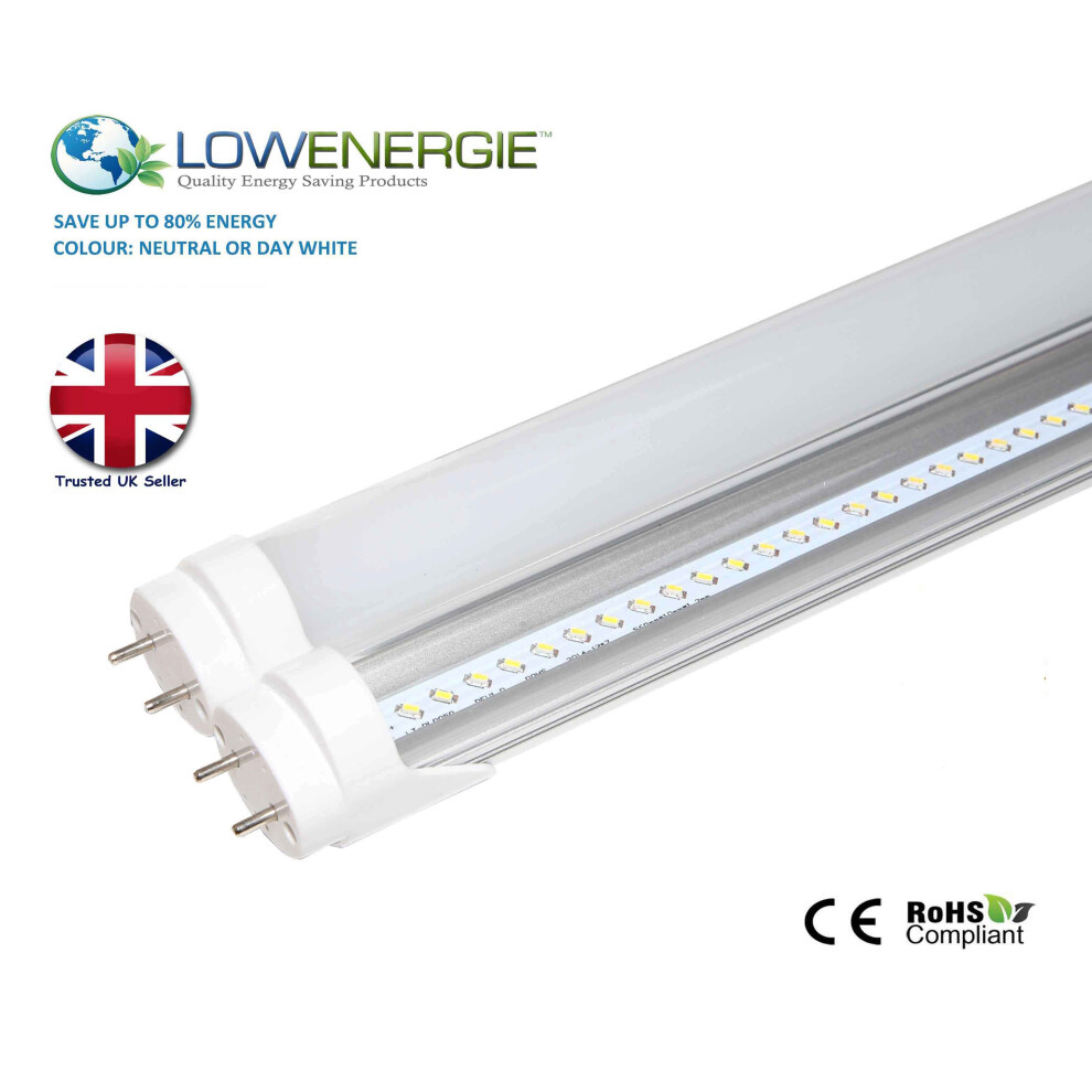 (6000K Day White, Frosted) 2FT 600MM LED Tube Lights Retrofit Fluorescent energy saving T8 T12 frosted or clear light