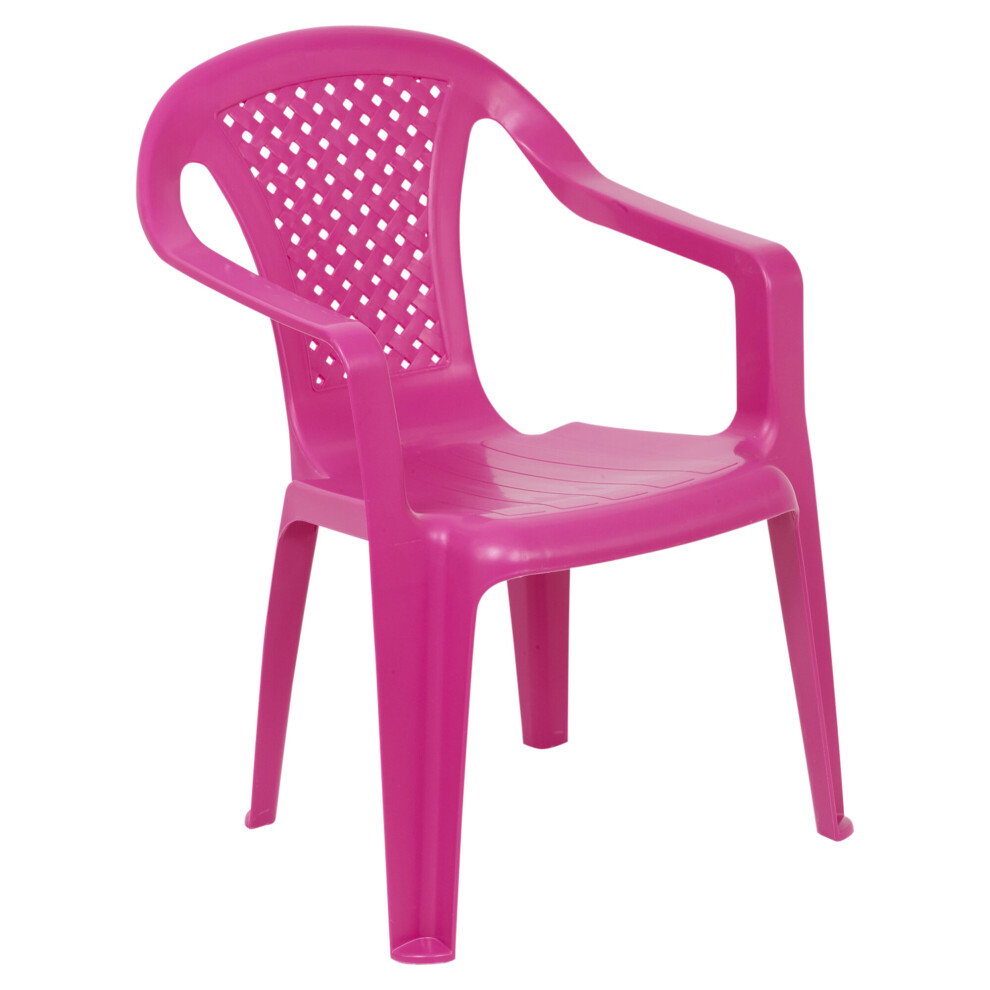 (Pink, 2) Chairs Coloured Nursery Indoor Outdoor  Tea Party