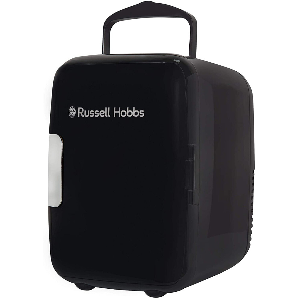 Russell Hobbs Mini Fridge RH4CLR1001B | 4L/6 Can Portable Mini Cooler