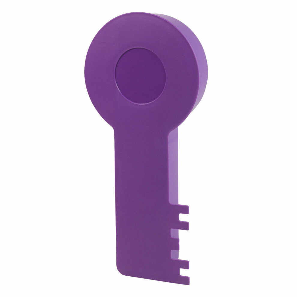 (Purple) Key Shaped Cabinet Storage Box Wall Mountable