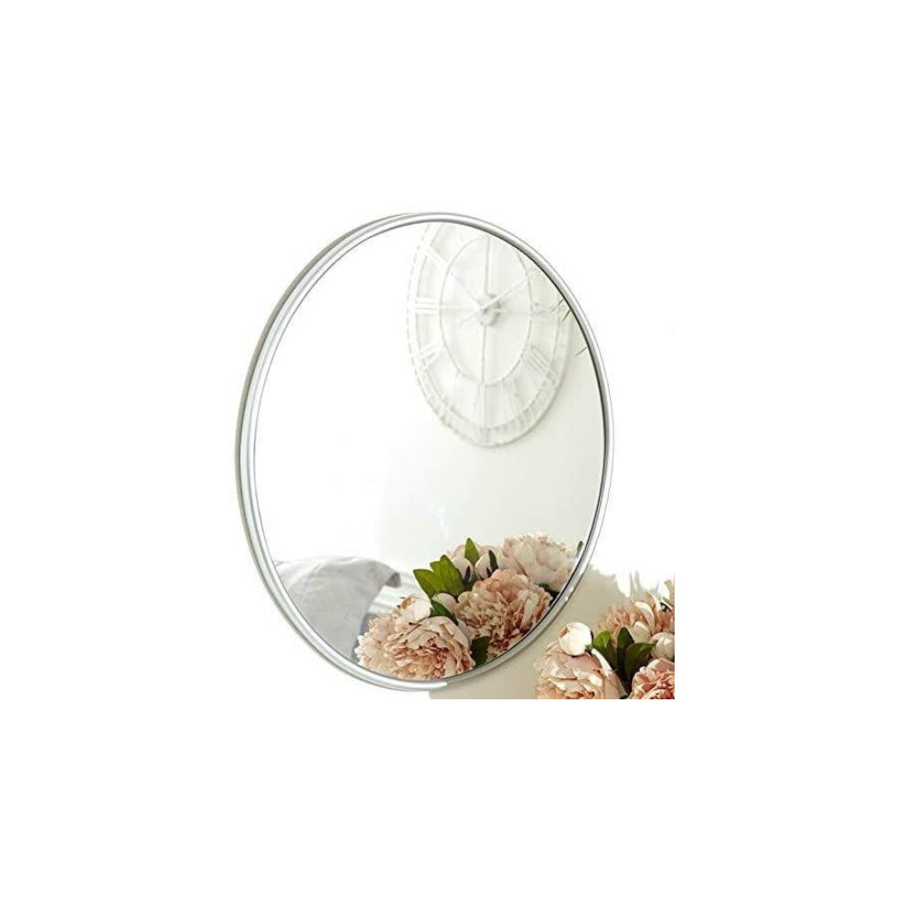 Luxury 50cm Round Silver Mirror Home DÃ©cor