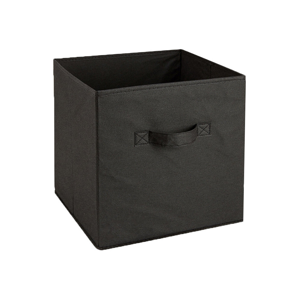 (Black, 2) Collapsible Cube Storage Boxes Carry Handles