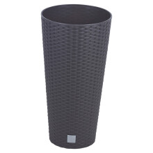 (Black , 1) Round Elegant Tall Large Plant Pot Indoor Outdoor