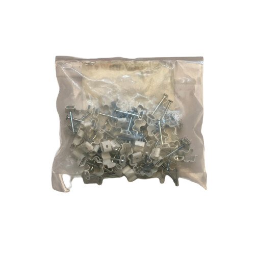 20 x White Metal Cable Clips HellermannTyton Twin 4.5mm Shotgun WF65/CT63 1