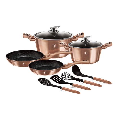 (Rose Gold) Berlinger Haus 10 Pc Cookware Set Induction 1