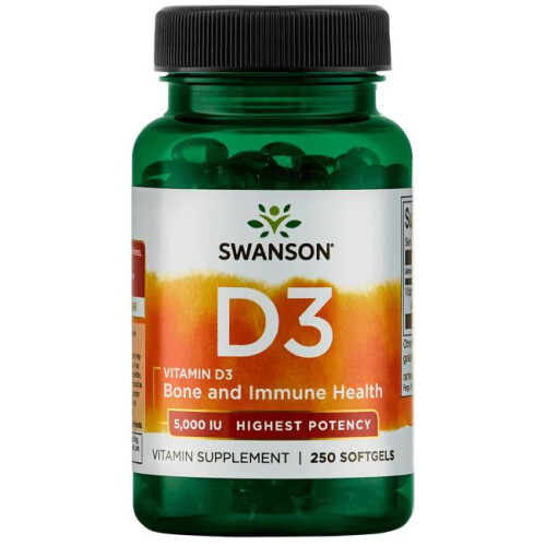 Swanson High Potency Vitamin D3 5000iu x 250 Softgels