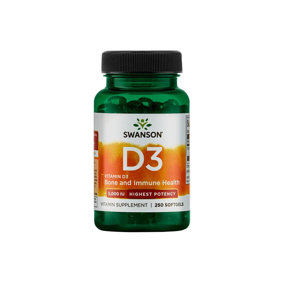 Swanson High Potency Vitamin D3 5000Iu X 250 Softgels