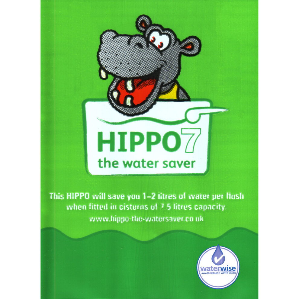 (7 Green) Hippo Toilet Water Saver 7 Or 9 Litre Cistern, Energy Water Saving Reduce Bills 799632350309