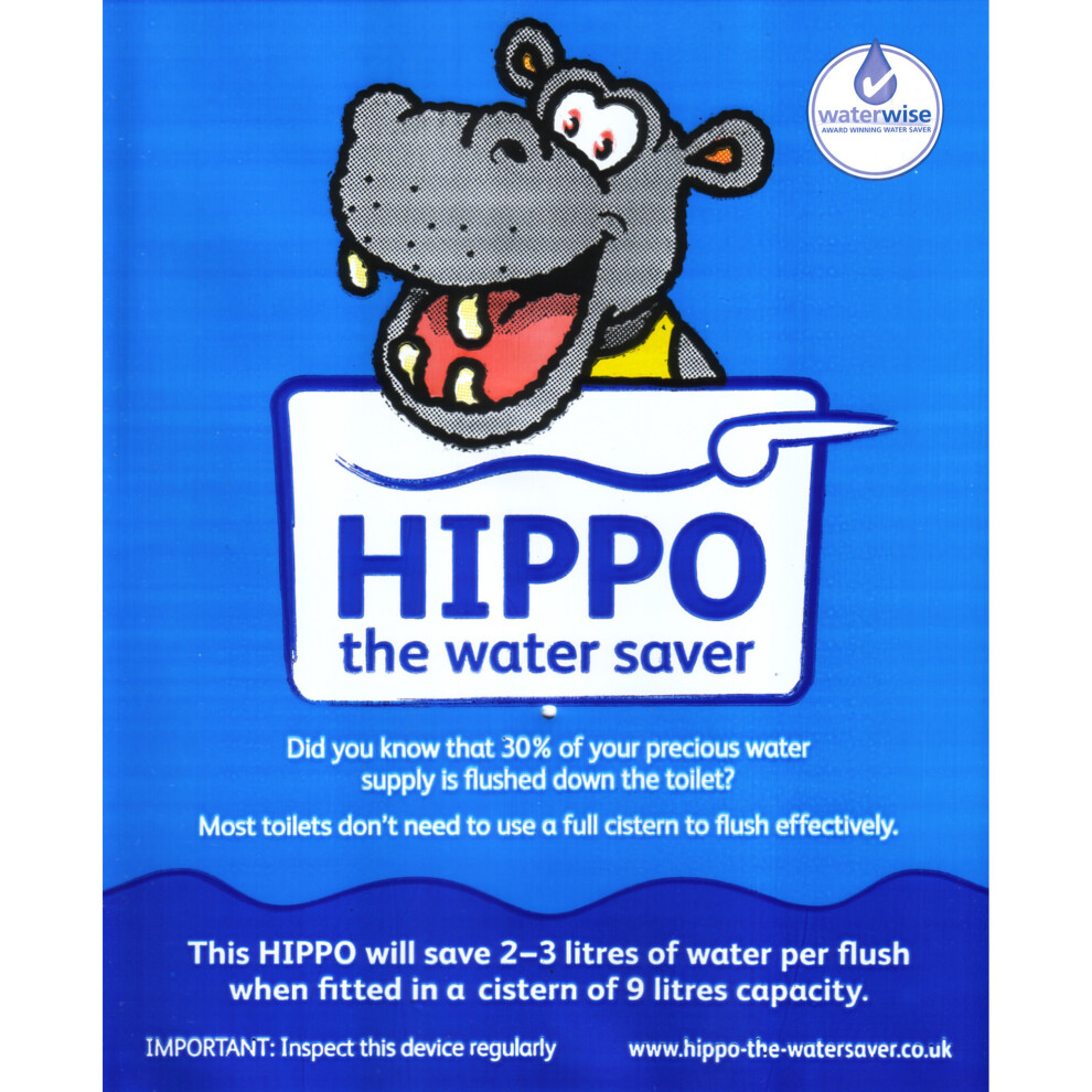 (9 Blue) Hippo Toilet Water Saver 7 or 9 Litre Cistern, Energy Water Saving Reduce Bills