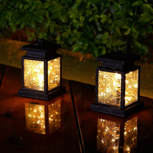 Solar LED String Lights Outdoor Garden Hanging Lantern Lamps With Hook 2