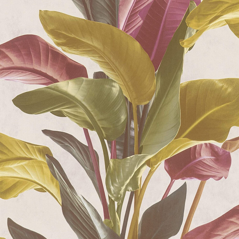 As Creation Botanical Garden Plant Leaf Leaves Trail Wallpaper Textu Vinyl 37862-2 Brown/Orange/Red