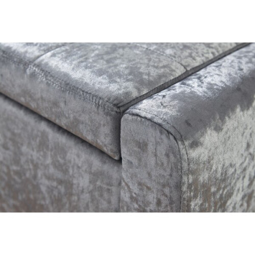 Verona Crushed Velvet Storage Bench - Grey 1