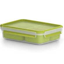 Tefal Master Seal to Go Snack Box with Inserts Food Storage, Clear-Green, 1.2L