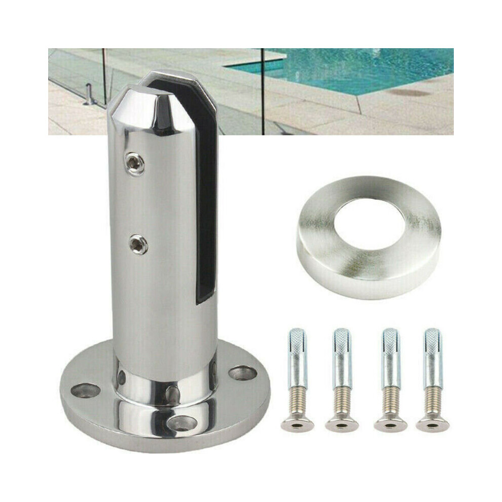 Diy Round Stairs Balustrade Balcony Glass Spigot Pool Free Standing Fence Clamp 683546744463
