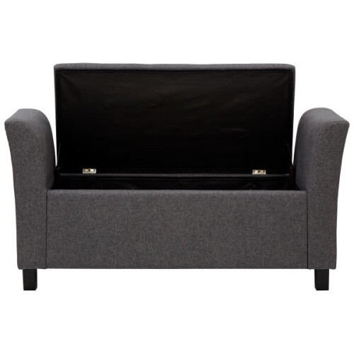 Verona Ottoman Storage Window Seat - Charcoal Grey Fabric 1