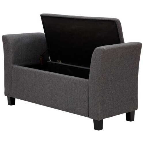 Verona Ottoman Storage Window Seat - Charcoal Grey Fabric 2