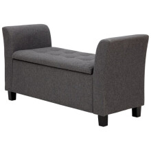 Verona Ottoman Storage Window Seat - Charcoal Grey Fabric