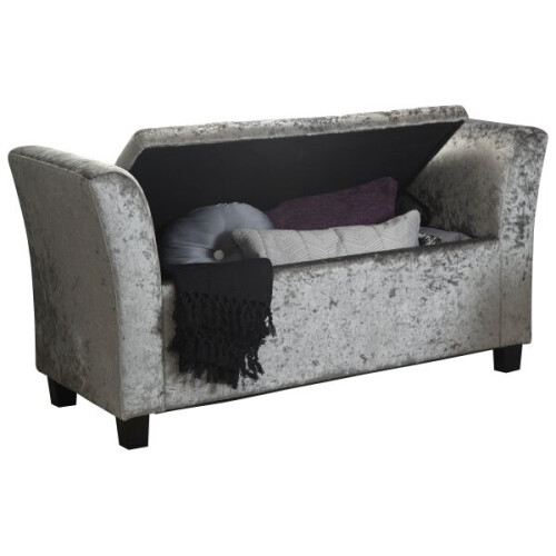 Verona Crushed Velvet Window Seats - Grey 1