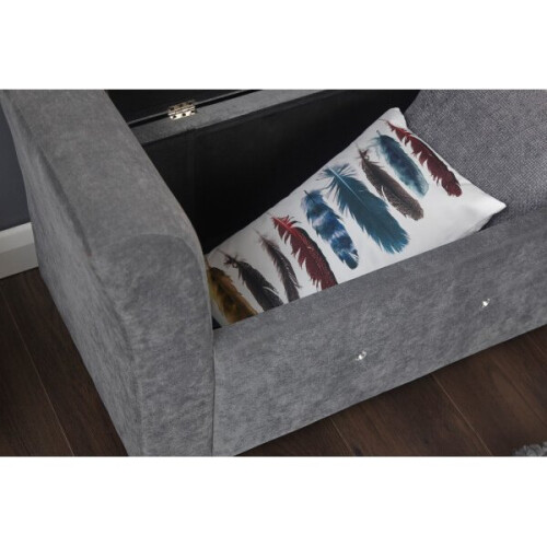 Verona Diamante  Ottoman Window Seat Grey 1